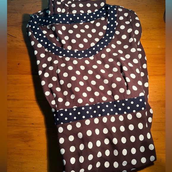 Boden Brown and White Polka Dotted Dress ~ marked size 16R comparable to US 12 - Picture 9 of 10
